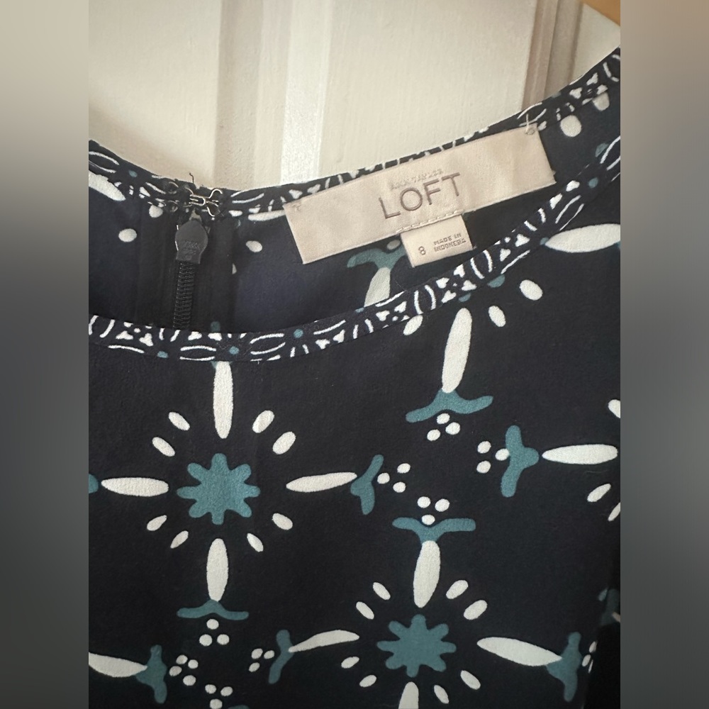 Loft Flowing Blue Dress, 8 - Picture 2 of 3